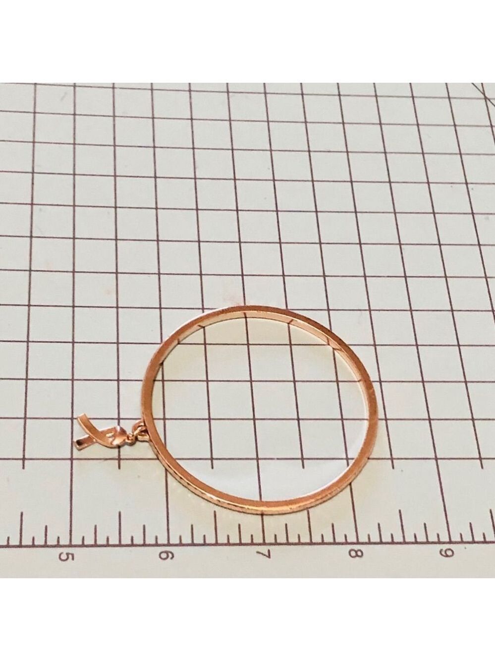 Metal Bangle Charm Bracelet Gold Breast Cancer Awareness - Picture 2 of 2